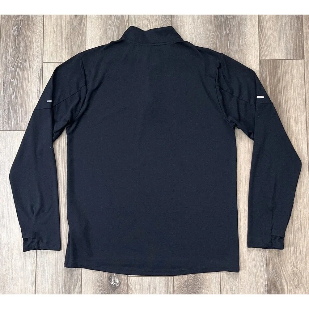 Nike Running Long Sleeve Pullover Mens S Black Heather 1/4 Zip Dri-Fit Stretch